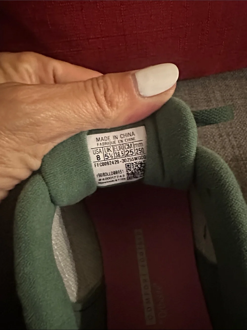 Reebok Green Suede Low-Top Sneakers with Pink Heel Accent